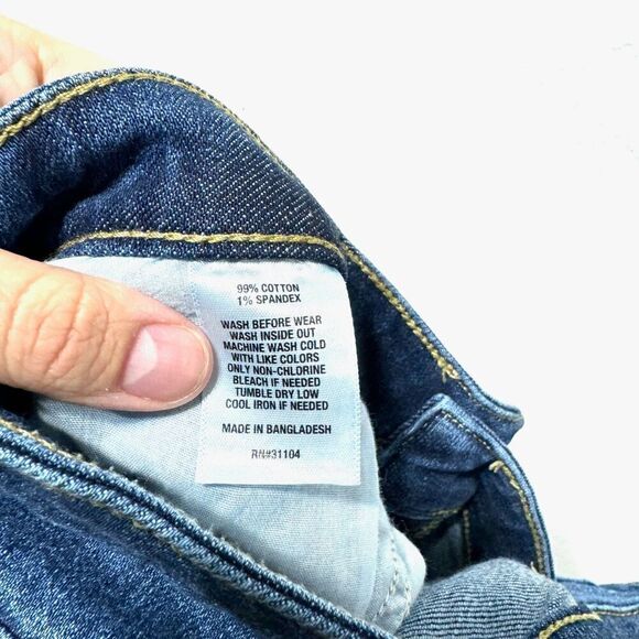 True Craft Mid-Rise Skinny Ankle Blue Jeans Distressed Busted Out Knees size 13 - Picture 5 of 8